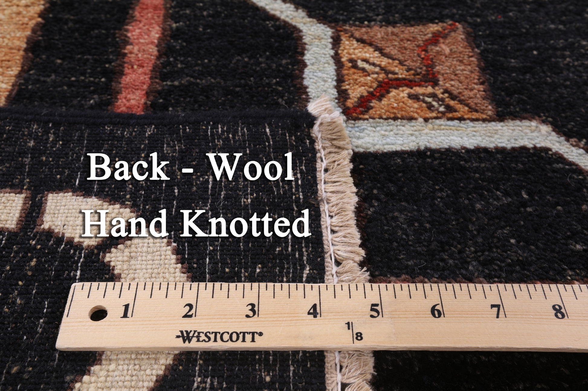 Black Persian Gabbeh Handmade Wool Area Rug - 5' 7" X 8' 5" - Golden Nile