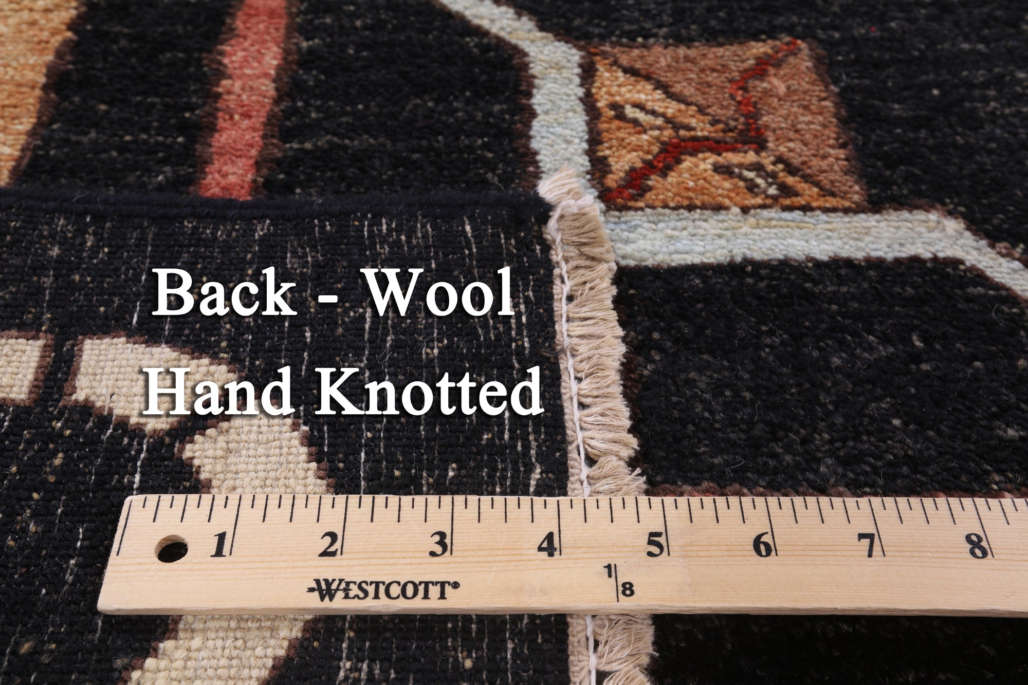 Black Persian Gabbeh Handmade Wool Area Rug - 5' 7" X 8' 5" - Golden Nile
