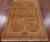 Oriental Gabbeh Wool Area Rug 4 X 7 - Golden Nile