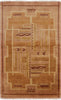 Oriental Gabbeh Wool Area Rug 4 X 7 - Golden Nile