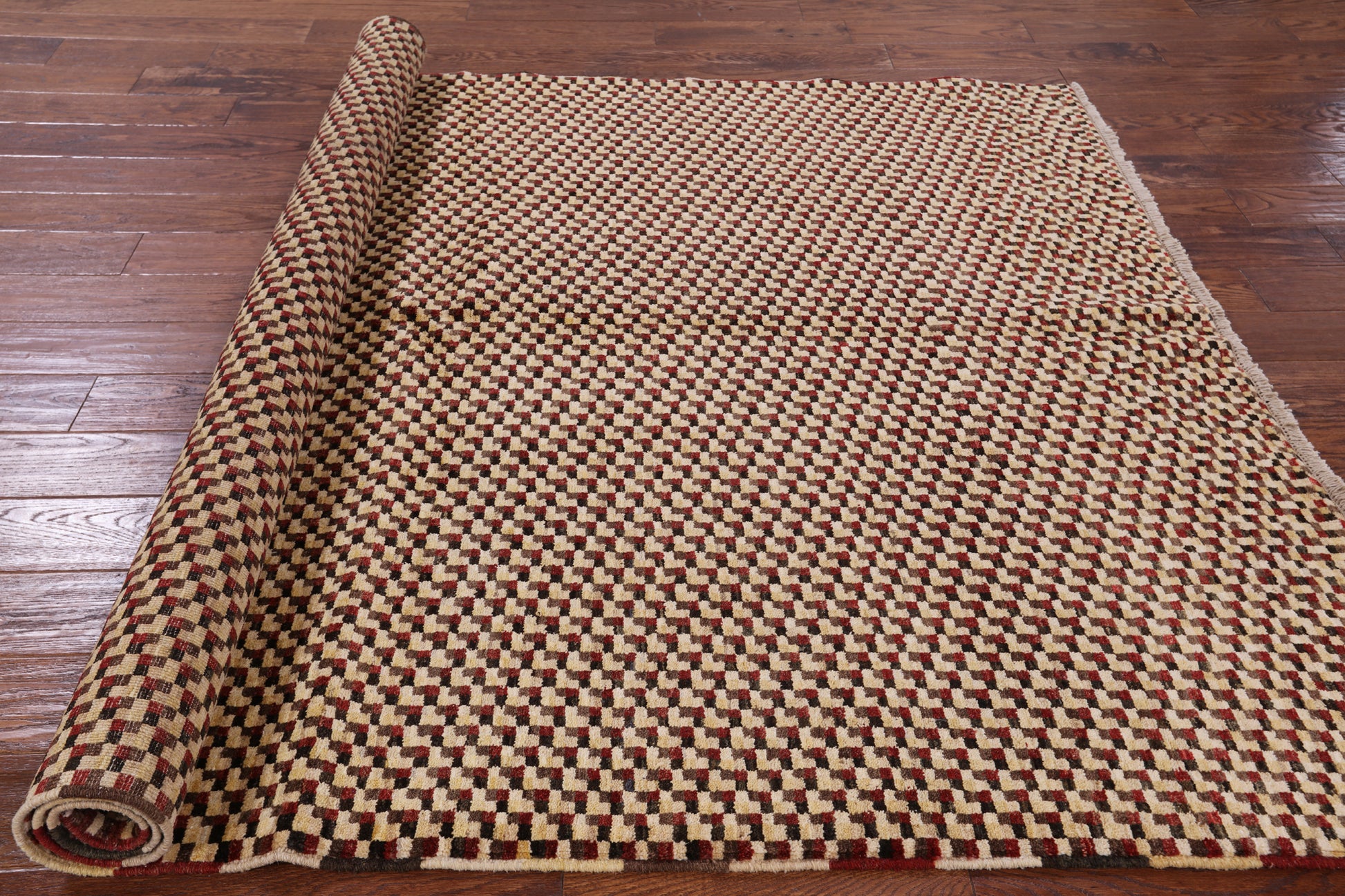 Persian Gabbeh Handmade Wool Area Rug - 5' 10" X 7' 9" - Golden Nile