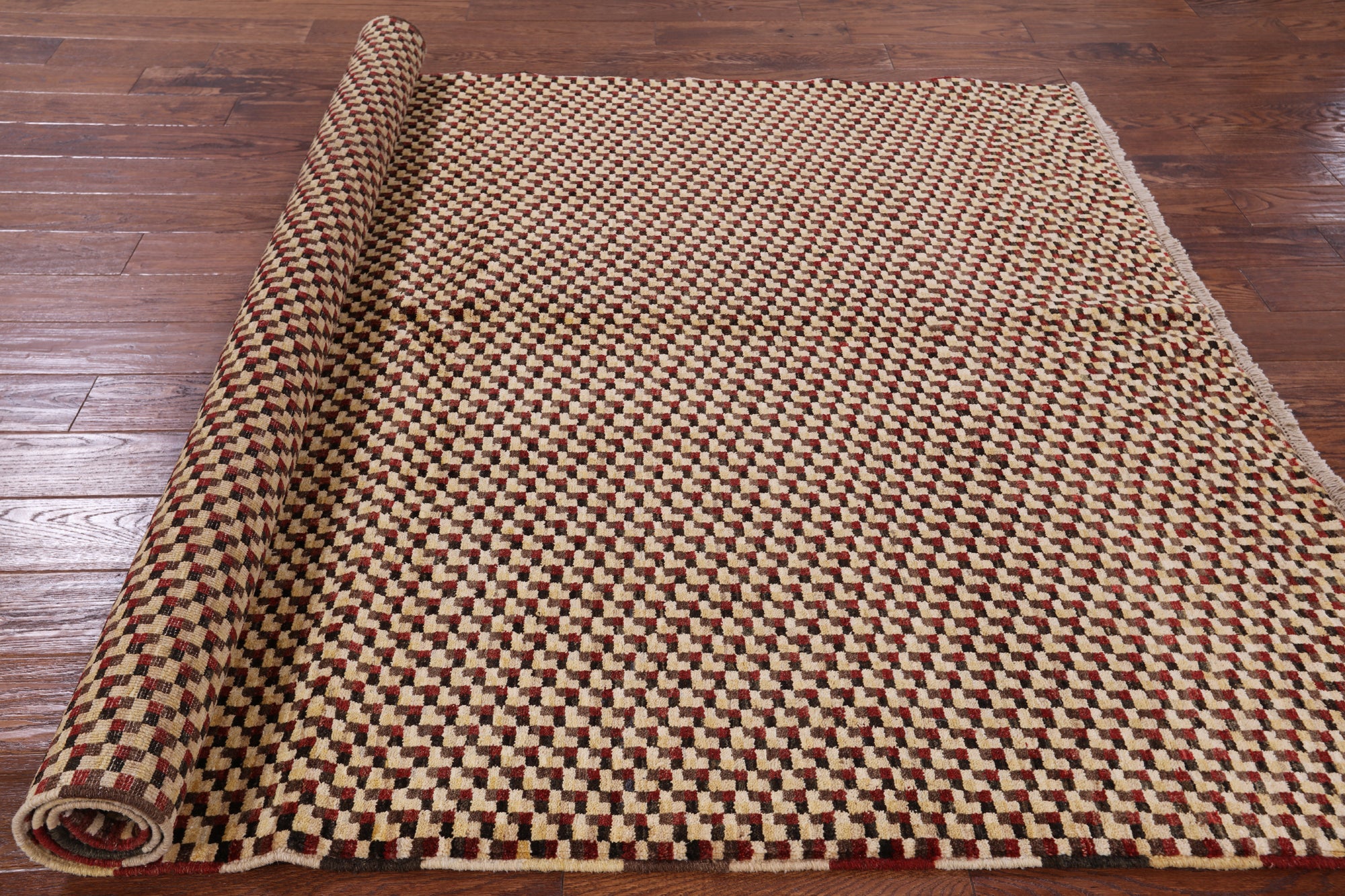 Persian Gabbeh Handmade Wool Area Rug - 5' 10" X 7' 9" - Golden Nile
