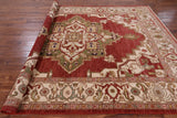Heriz Serapi Hand Knotted Rug - 8' 0" X 10' 11'' - Golden Nile