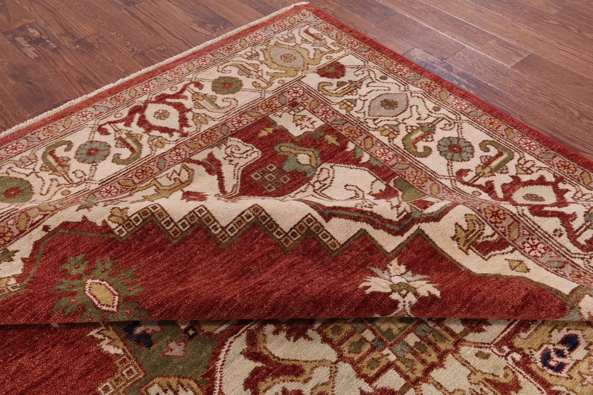 Heriz Serapi Hand Knotted Rug - 8' 0" X 10' 11'' - Golden Nile