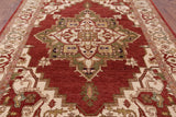 Heriz Serapi Hand Knotted Rug - 8' 0" X 10' 11'' - Golden Nile