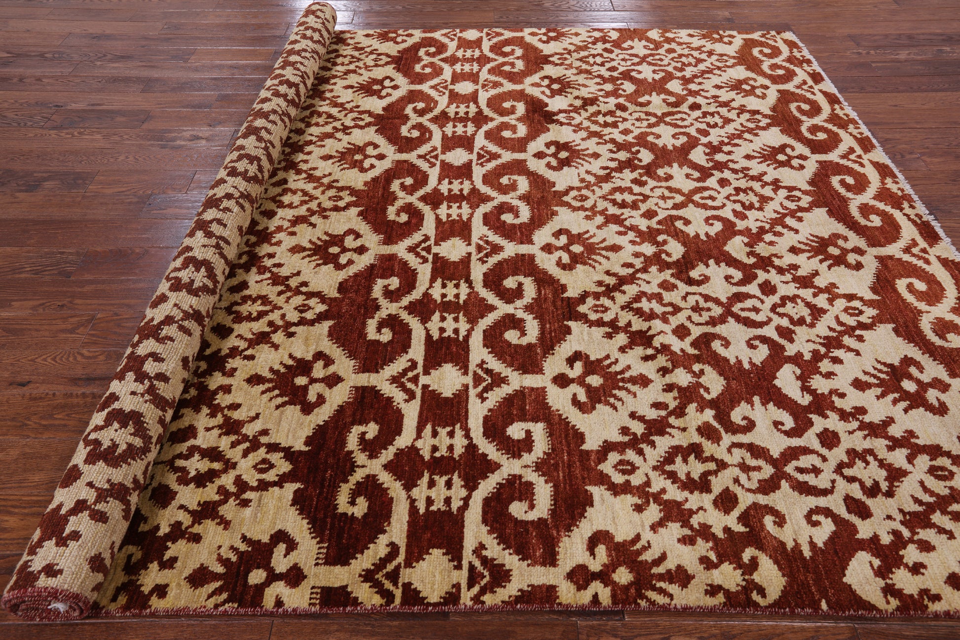 Ikat Handmade Wool Rug - 8' 0" X 10' 3" - Golden Nile
