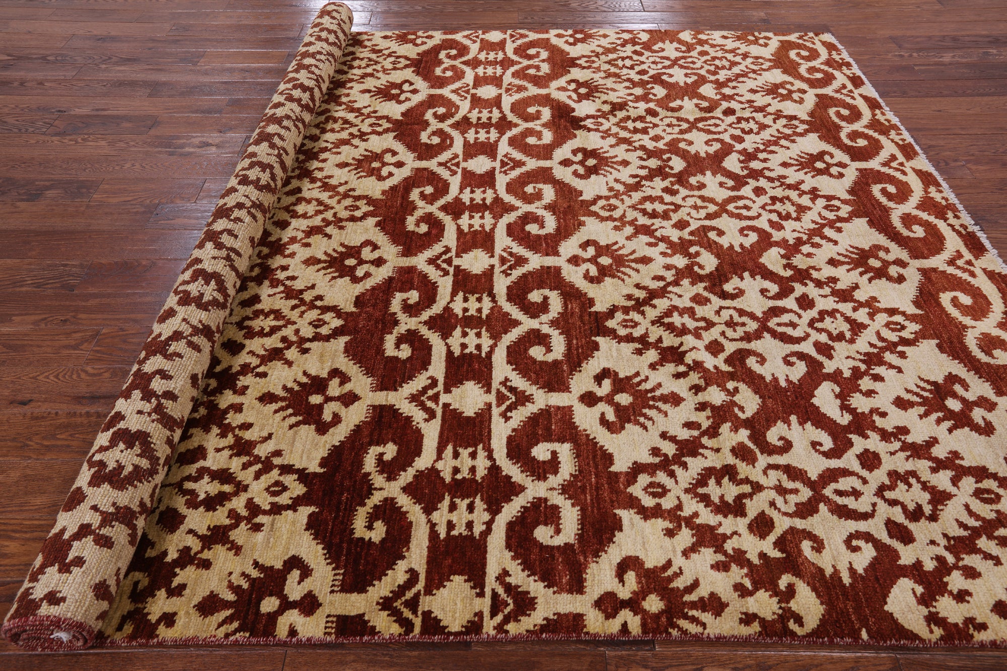 Ikat Handmade Wool Rug - 8' 0" X 10' 3" - Golden Nile
