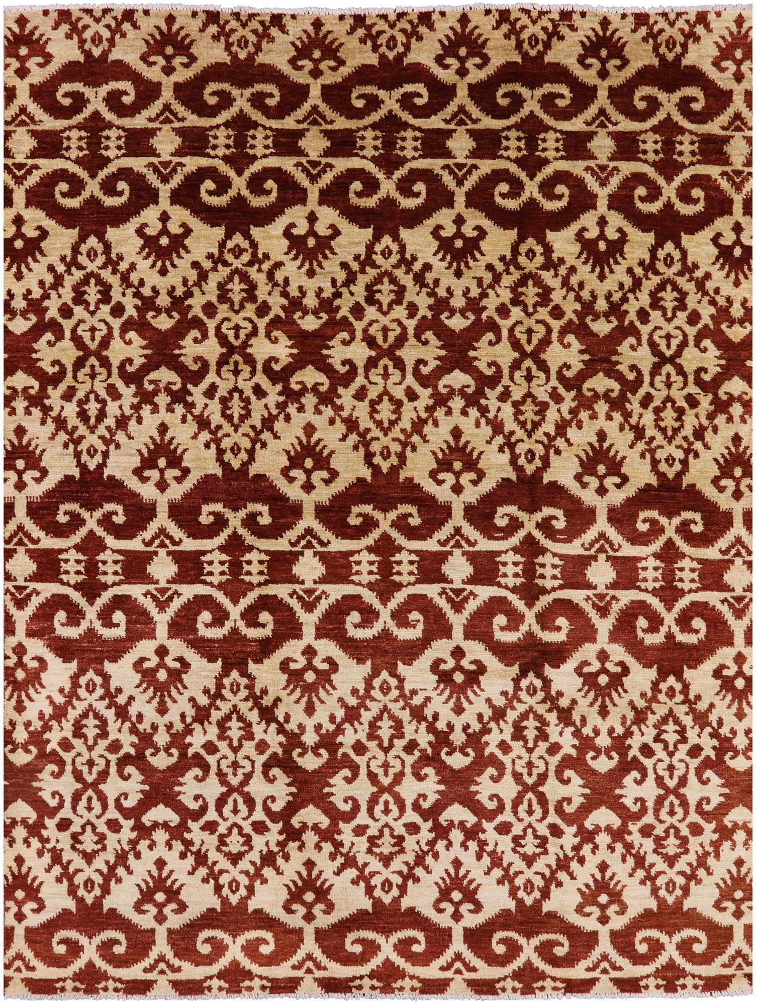 Ikat Handmade Wool Rug - 8' 0" X 10' 3" - Golden Nile