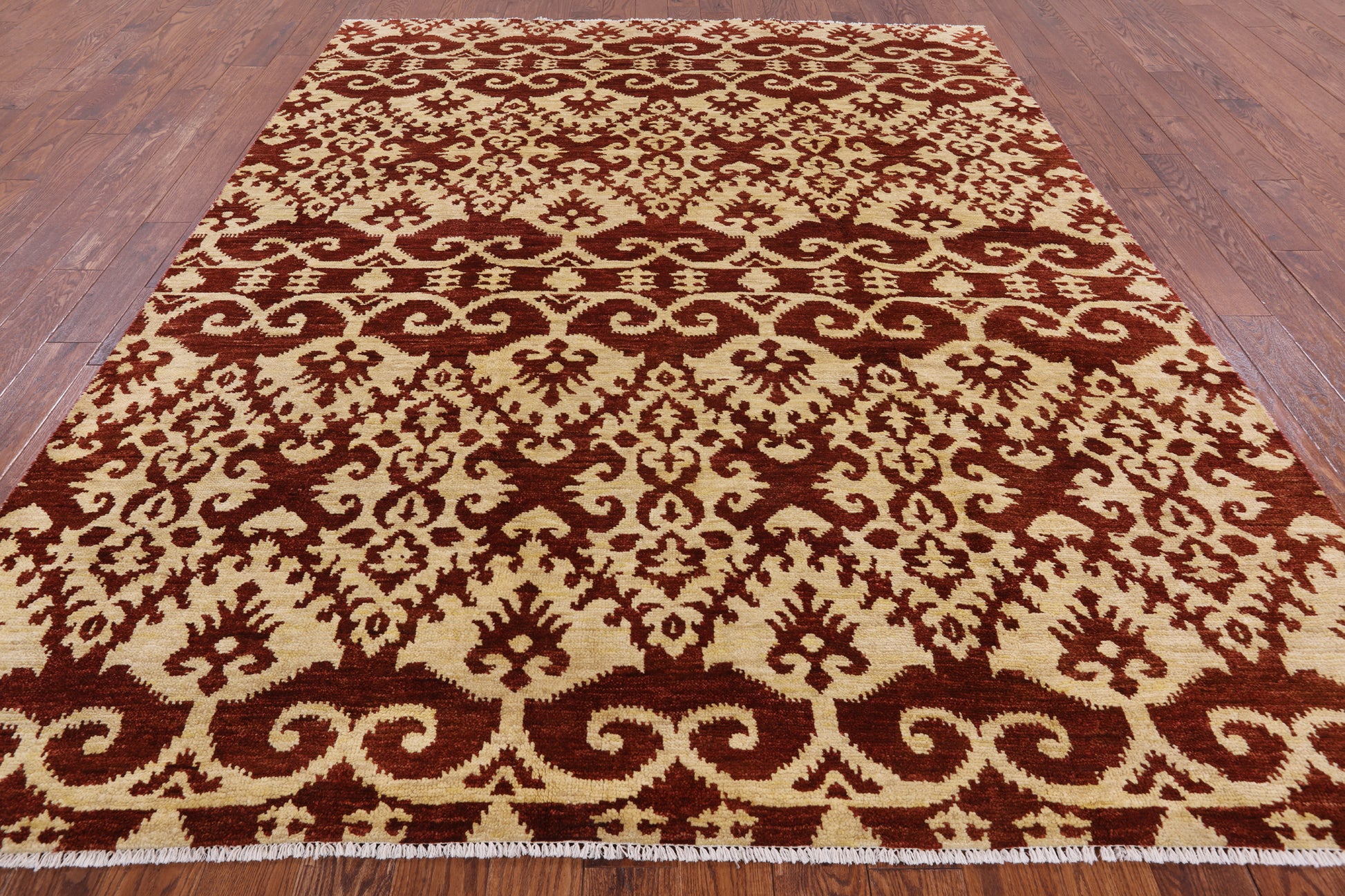 Ikat Handmade Wool Rug - 8' 0" X 10' 3" - Golden Nile
