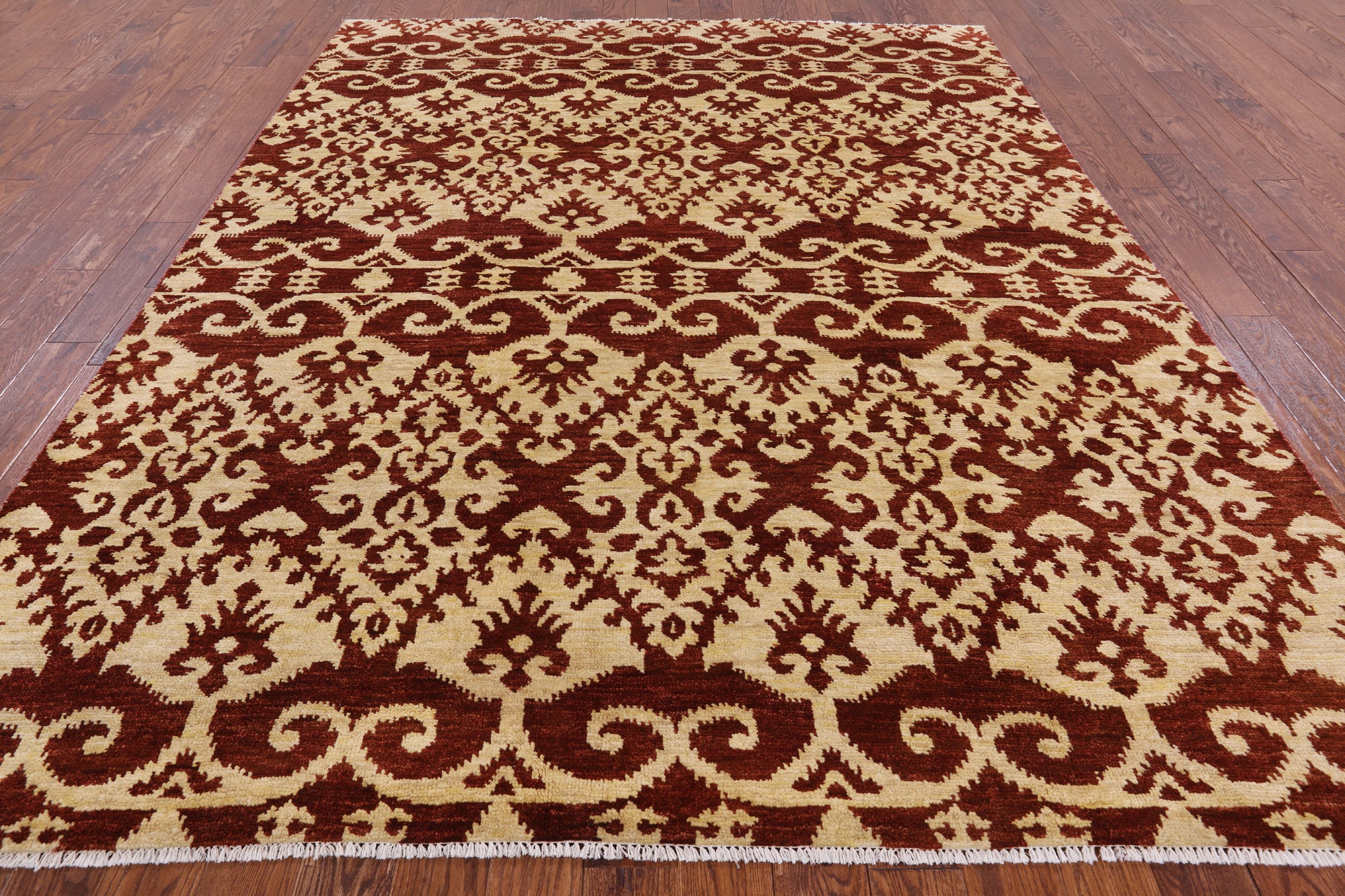 Ikat Handmade Wool Rug - 8' 0" X 10' 3" - Golden Nile
