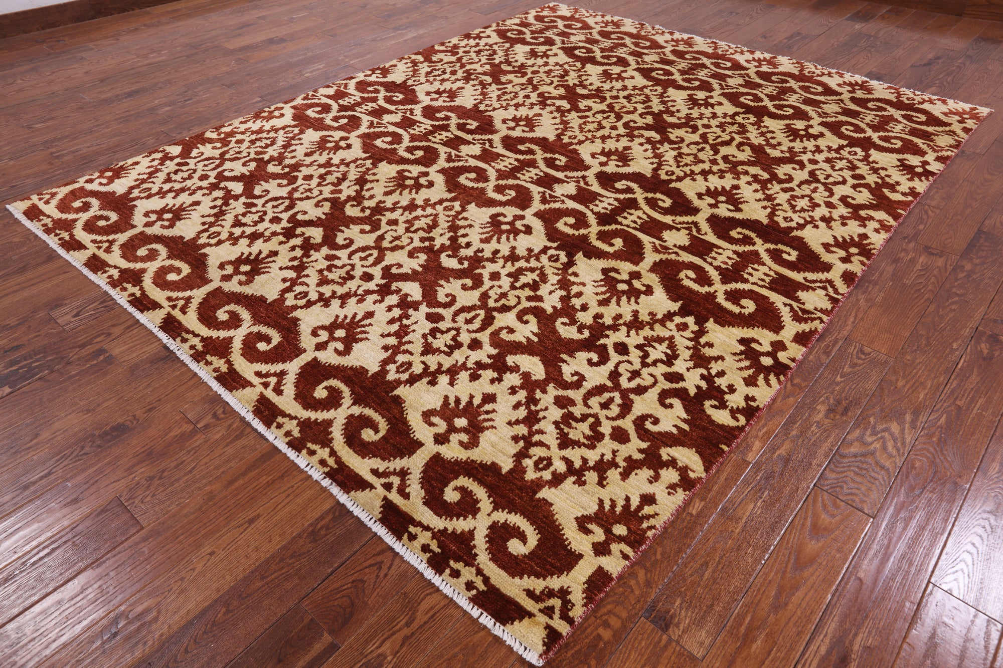 Ikat Handmade Wool Rug - 8' 0" X 10' 3" - Golden Nile