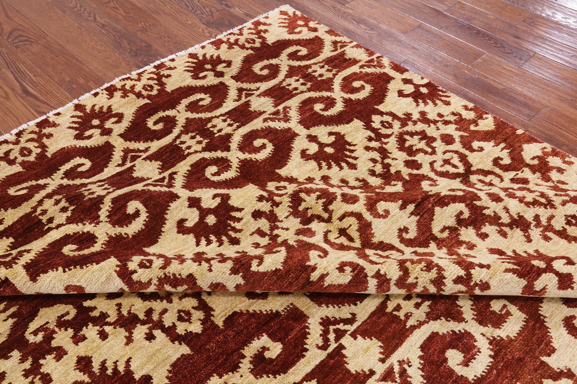 Ikat Handmade Wool Rug - 8' 0" X 10' 3" - Golden Nile