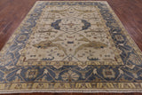 Ivory Turkish Oushak Handmade Wool Area Rug - 8' 2" X 9' 10" - Golden Nile