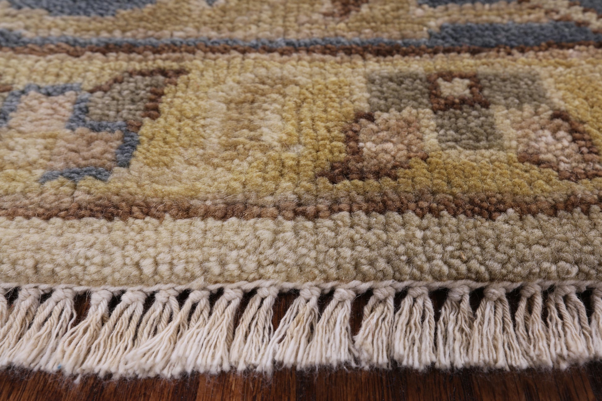Ivory Turkish Oushak Handmade Wool Area Rug - 8' 2" X 9' 10" - Golden Nile