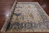 Ivory Turkish Oushak Handmade Wool Area Rug - 8' 2" X 9' 10" - Golden Nile