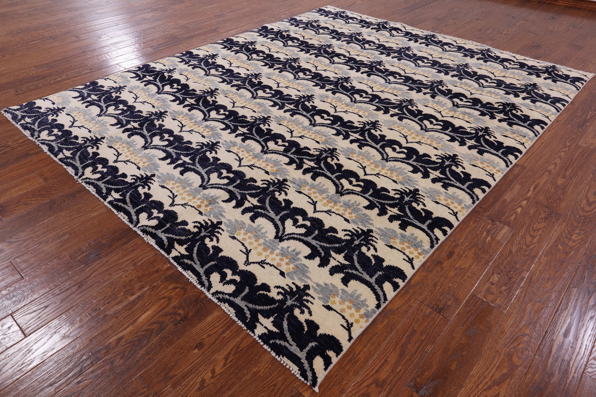 William Morris Hand Knotted Wool Rug - 8' 0" X 10' 0" - Golden Nile