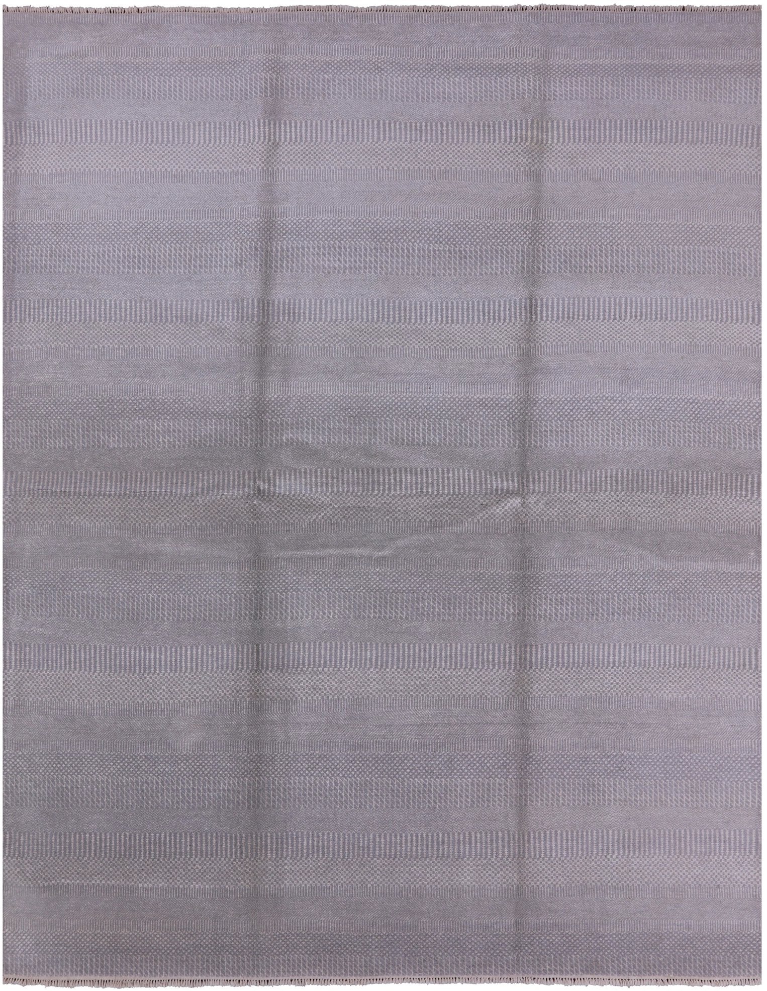 Grey Savannah Grass Hand Knotted Wool & Silk Rug - 8' 1" X 10' 3" - Golden Nile