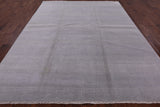 Grey Savannah Grass Hand Knotted Wool & Silk Rug - 8' 1" X 10' 3" - Golden Nile
