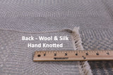 Grey Savannah Grass Hand Knotted Wool & Silk Rug - 8' 1" X 10' 3" - Golden Nile