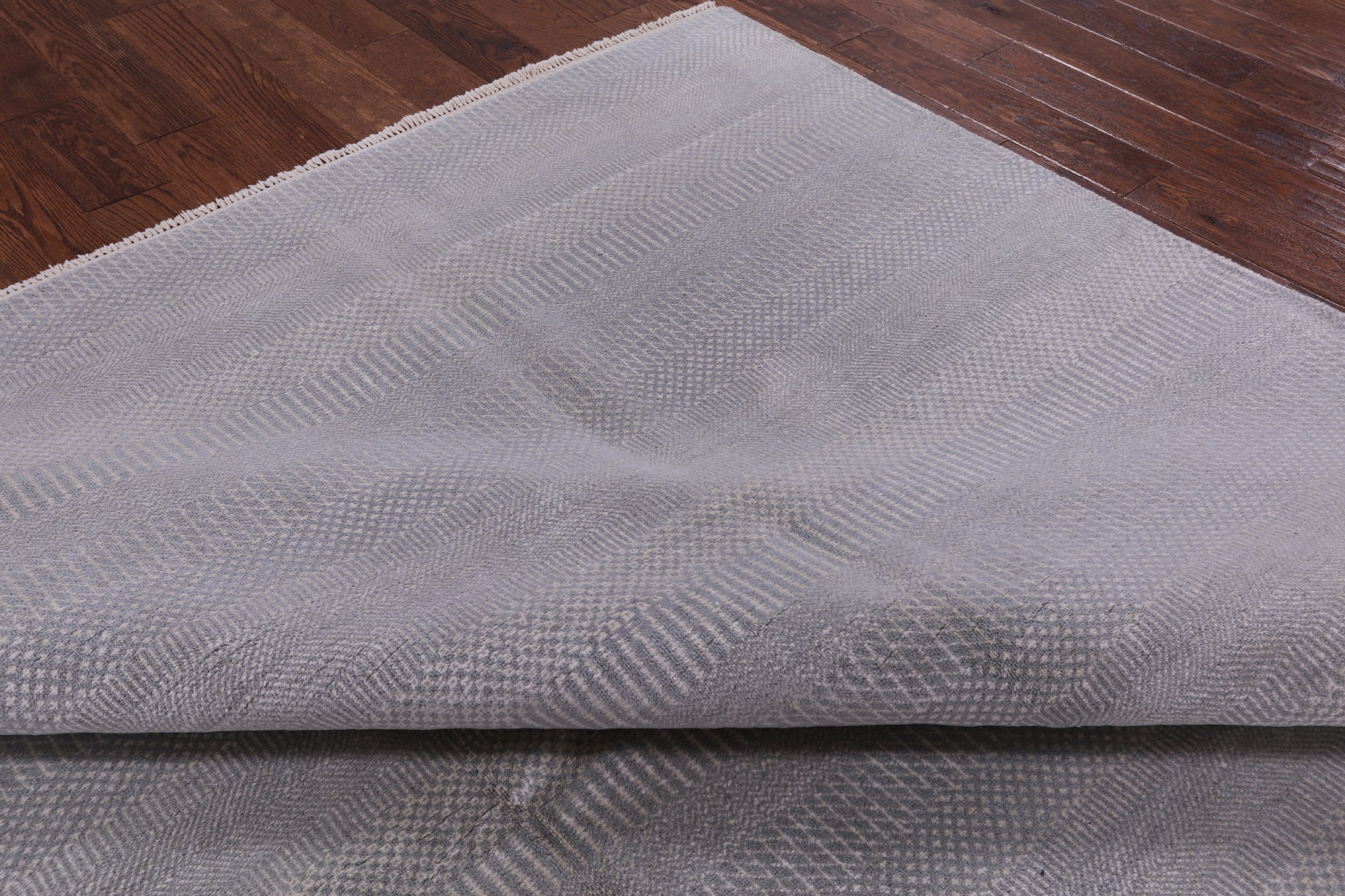 Grey Savannah Grass Hand Knotted Wool & Silk Rug - 8' 1" X 10' 3" - Golden Nile