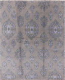 Grey Turkish Oushak Hand Knotted Wool & Silk Rug - 8' 0" X 9' 10" - Golden Nile