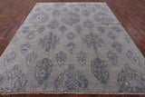 Grey Turkish Oushak Hand Knotted Wool & Silk Rug - 8' 0" X 9' 10" - Golden Nile