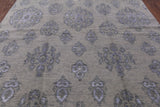 Grey Turkish Oushak Hand Knotted Wool & Silk Rug - 8' 0" X 9' 10" - Golden Nile