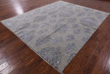 Grey Turkish Oushak Hand Knotted Wool & Silk Rug - 8' 0" X 9' 10" - Golden Nile