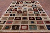 Signed Gabbeh Handmade Rug - 8' 1" X 9' 9" - Golden Nile