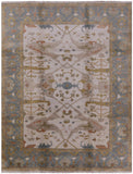 Oushak Hand Knotted Rug - 8' 9" X 11' 7" - Golden Nile