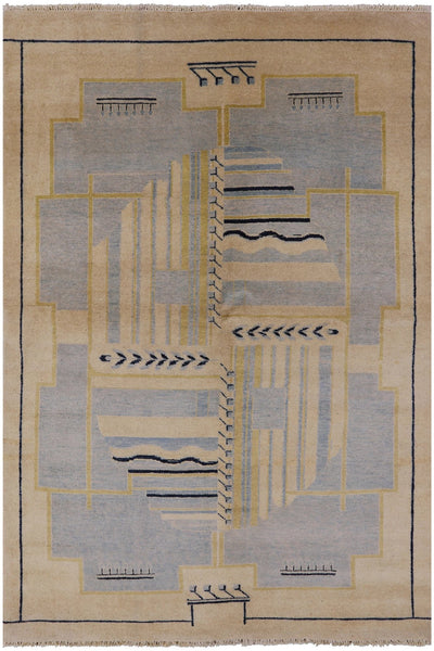 Navajo Gabbeh Area Rug - 6' 2" X 9' - Golden Nile