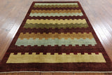 Multicolor Persian Gabbeh Lori Buft Hand Knotted Area Rug 6 X 9 - Golden Nile