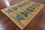 Gabbeh Hand Knotted Wool Area Rug - 6' 3" X 8' 10" - Golden Nile