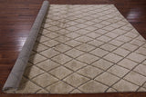 Ivory Moroccan Handmade Wool Rug - 8' 4" X 9' 7" - Golden Nile