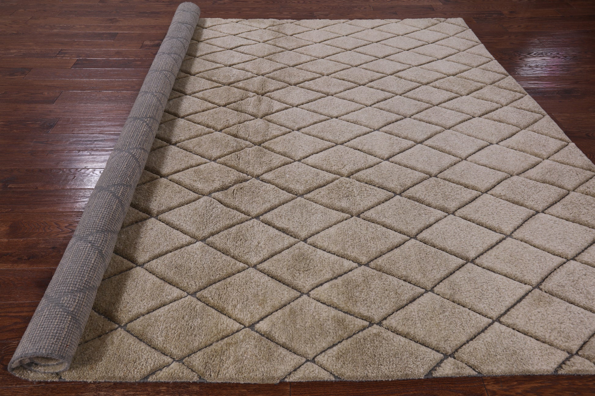 Ivory Moroccan Handmade Wool Rug - 8' 4" X 9' 7" - Golden Nile