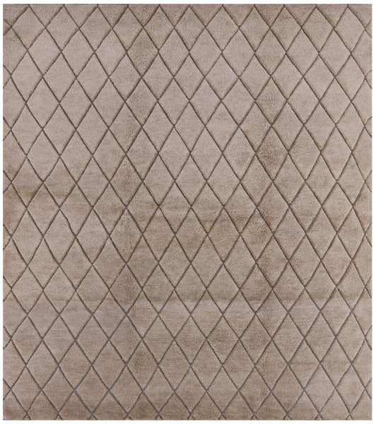 Ivory Moroccan Handmade Wool Rug - 8' 4" X 9' 7" - Golden Nile