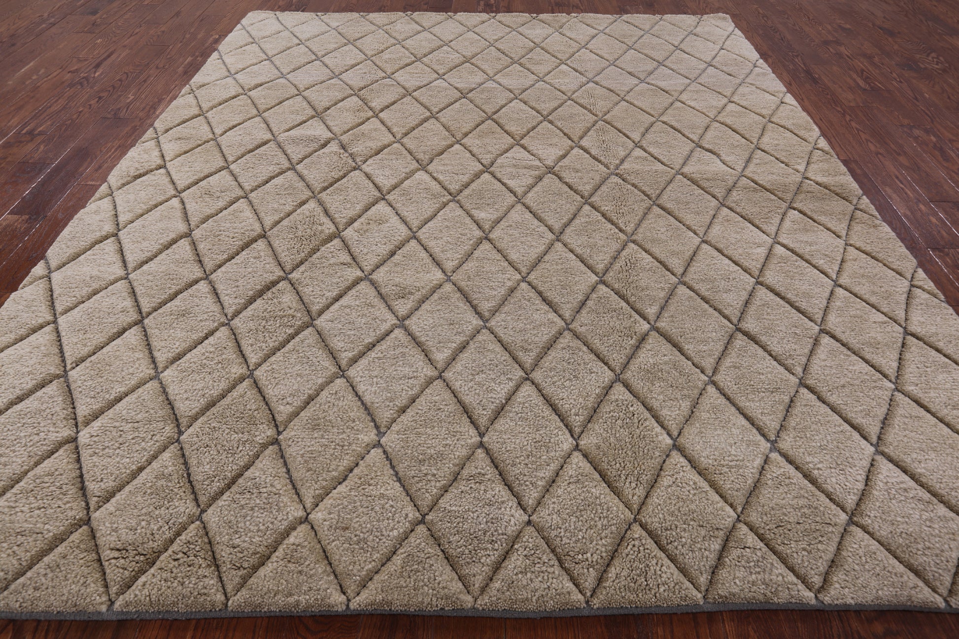 Ivory Moroccan Handmade Wool Rug - 8' 4" X 9' 7" - Golden Nile