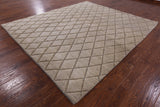 Ivory Moroccan Handmade Wool Rug - 8' 4" X 9' 7" - Golden Nile