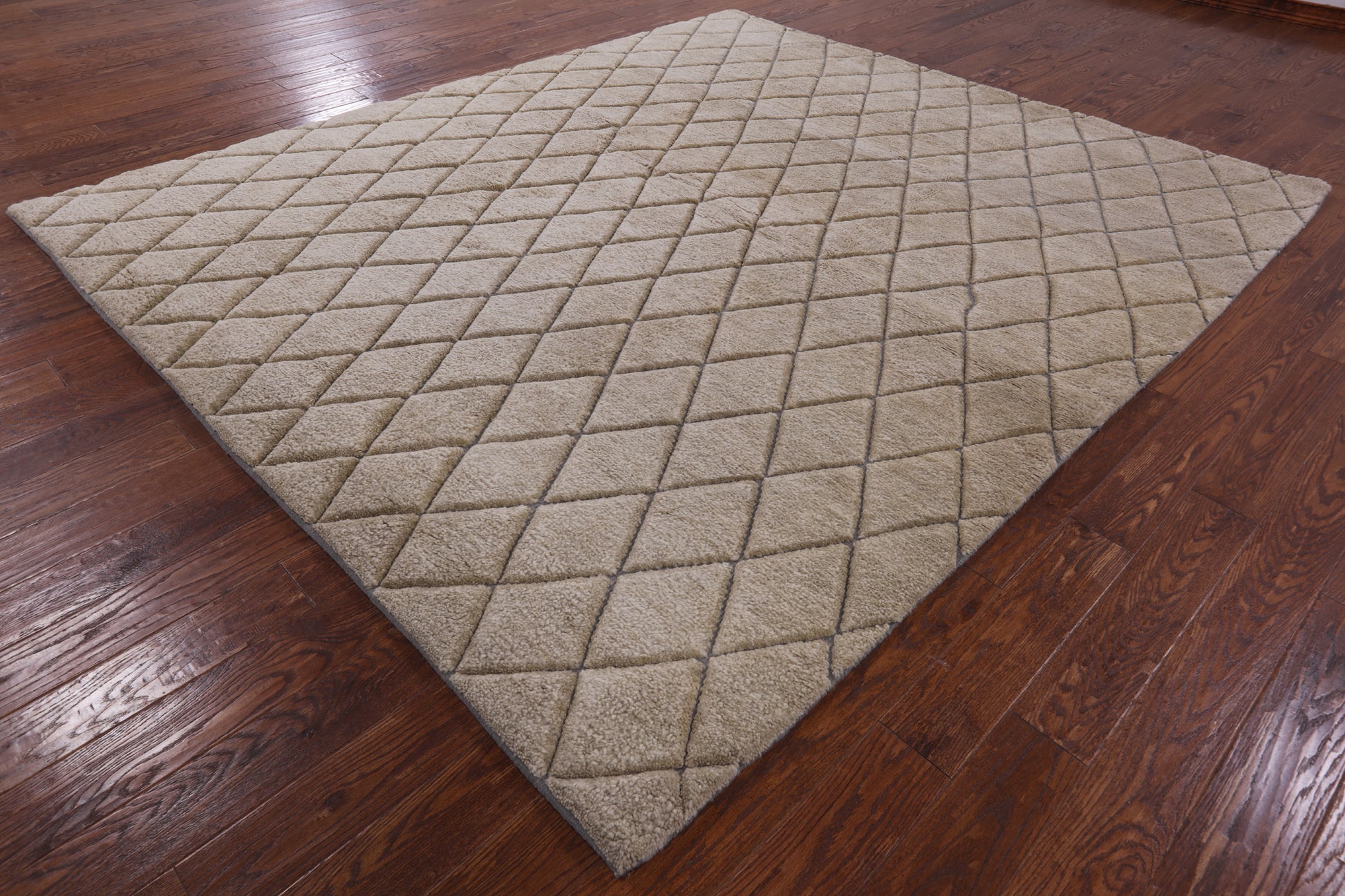 Ivory Moroccan Handmade Wool Rug - 8' 4" X 9' 7" - Golden Nile
