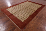 Tribal Persian Gabbeh Hand Knotted Wool Rug - 6' 7" X 9' 8" - Golden Nile