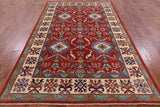 Kazak Hand Knotted Wool Area Rug - 5' 9" X 8' 10" - Golden Nile