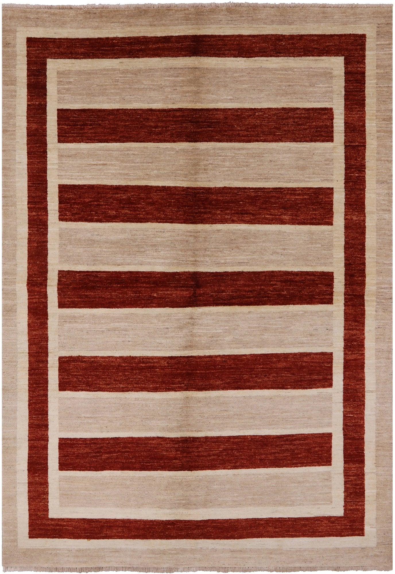 Persian Gabbeh Handmade Wool Area Rug - 6' 0" X 8' 7" - Golden Nile