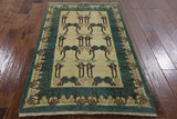 Ivory Floral Gabbeh Wool Area Rug 3 X 5 - Golden Nile