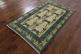 Ivory Floral Gabbeh Wool Area Rug 3 X 5 - Golden Nile