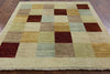 Multicolor Square Gabbeh Hand Knotted Wool Area Rug 5 X 5 - Golden Nile