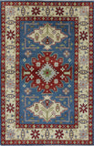 Blue Super Kazak Wool Area Rug 4 X 6 - Golden Nile