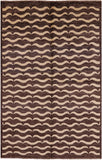 Brown Tribal Gabbeh Hand Knotted Wool Rug - 5' 6" X 8' 4" - Golden Nile