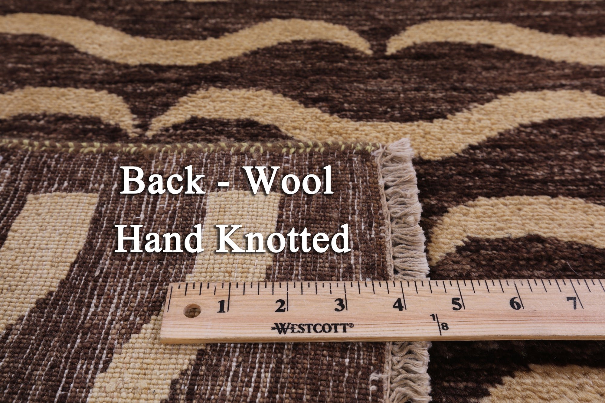 Brown Tribal Gabbeh Hand Knotted Wool Rug - 5' 6" X 8' 4" - Golden Nile