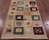 Gabbeh Hand Knotted Wool Rug - 3' X 4' 10" - Golden Nile