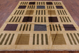 Persian Gabbeh Handmade Wool Rug - 8' 1" X 9' 2" - Golden Nile